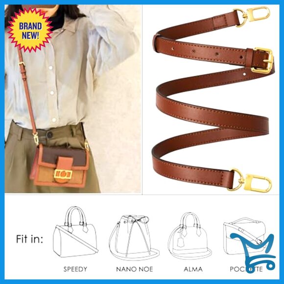 Adjustable Leather Crossbody Strap Replacement for Handbags Shoulder Bags - Picture 2 of 6